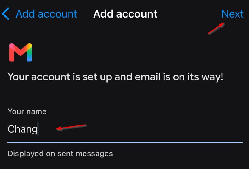 setup your name